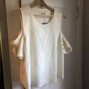 Madewell cream cold shoulder top